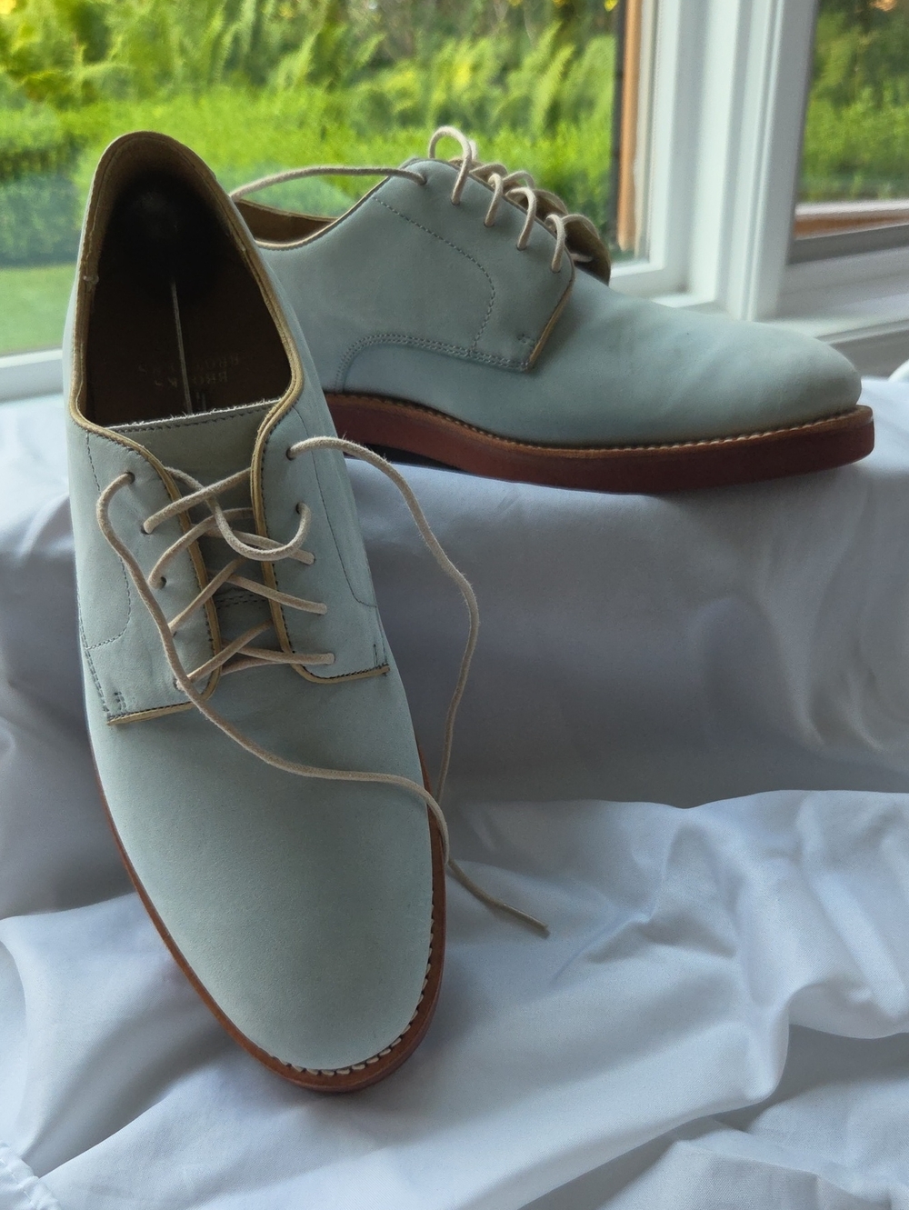 Brooks Brothers Pale Blue Leather Derby Shoes